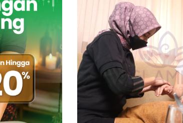 Beautician Glamku melakukan pedicure