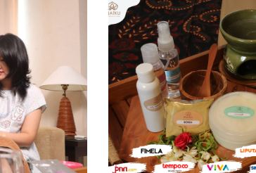 Produk spa Pijatku di atas nampan